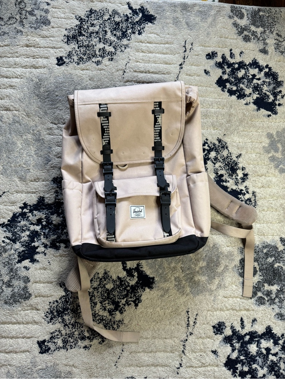 Herschel Supply Company Roll-Top Backpack in Beige with Black Base